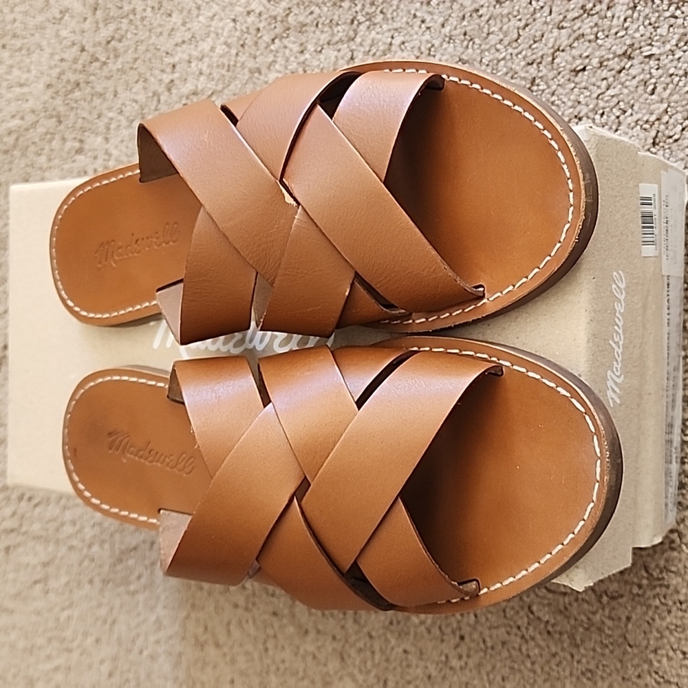 Madewell Boardwalk Woven Strap Sandal/ Slide
